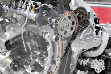 car engine detail front view