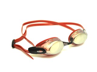 Red swimming goggles