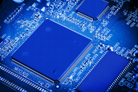 Blue Microchip Electronic
