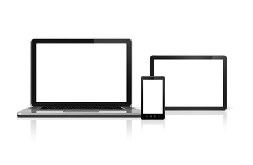 Laptop, mobile phone and digital tablet pc