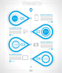 Infographic timeline design template with paper tags