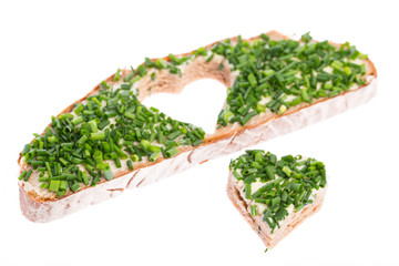 Schnittlauchbrot mit Herz