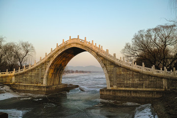 Chinese style arch bridge in Summer Palace