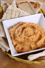hummus dip and pita