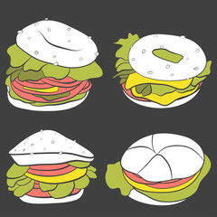 Cartoon fast food set