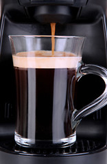 Layered coffee close up