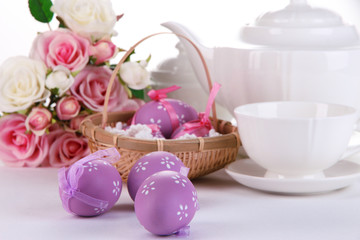 Place setting for Easter close up