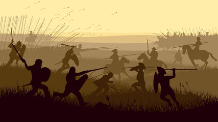 Abstract illustration of medieval battle. - 51577799