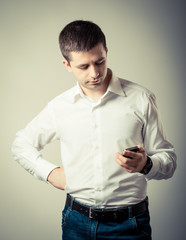 businessman using a smartphone