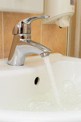 The faucet in the bathroom