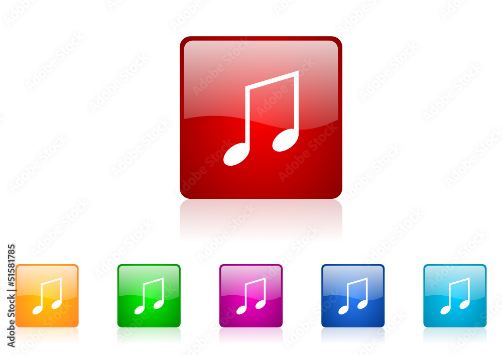 Poster music vector glossy web icon set