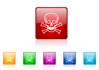 skull vector glossy web icon set