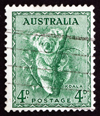 Postage stamp Australia 1942 Koala, Phascolarctos Cinereus © laufer