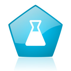 chemistry blue pentagon web glossy icon