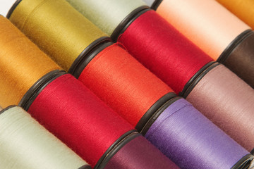 Sewing threads multicolored background