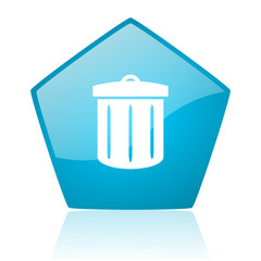 recycle blue pentagon web glossy icon
