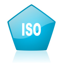 iso blue pentagon web glossy icon