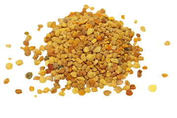 fresh bee pollen isolated on white background