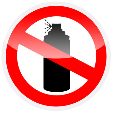 Sinal de proibição - Proibido usar tinta em spray