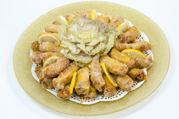 Traditional Turkish cabbage leaf wrap food with rice in dish