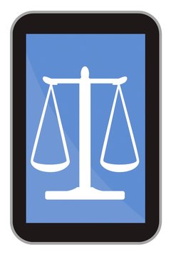 Balance de la Justice dans une tablette