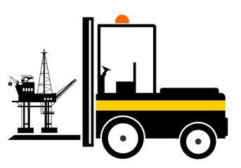 Plate-forme pétrolière dans un chariot élévateur