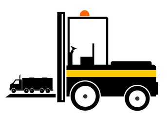 Camion dans un chariot élévateur	
