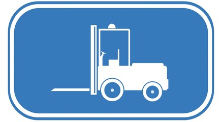 Chariot élévateur dans un panneau