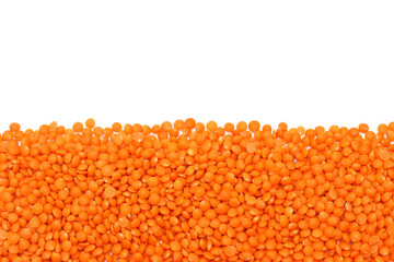 Red Lentils border isolated on white background