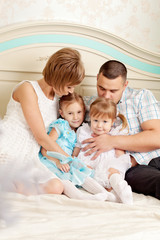 Obraz premium Happy family nice and smiling at home 