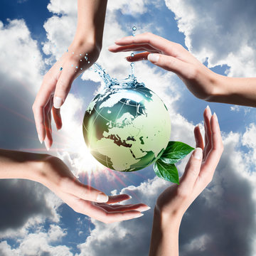 recycled elements in the hands