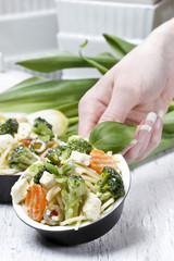 Vegetarian pasta with vegetables