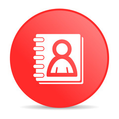 address book red circle web glossy icon