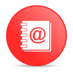 address book red circle web glossy icon
