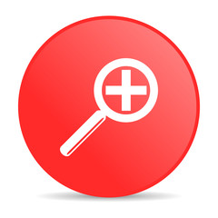 Fototapeta premium magnification red circle web glossy icon