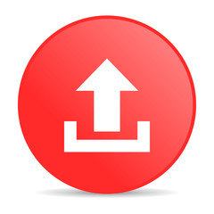 upload red circle web glossy icon