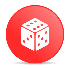 dice red circle web glossy icon