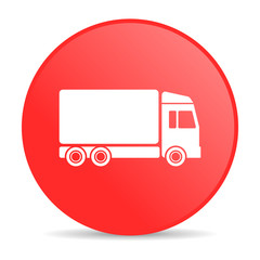 delivery red circle web glossy icon