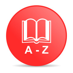 dictionary red circle web glossy icon