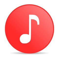 music red circle web glossy icon