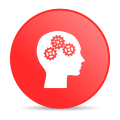 head red circle web glossy icon