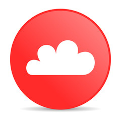 weather forecast red circle web glossy icon
