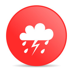 weather forecast red circle web glossy icon