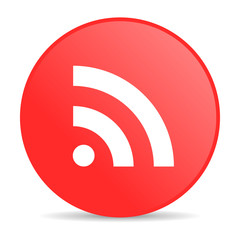 rss red circle web glossy icon