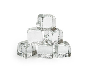 ice cubes on white with clipping path