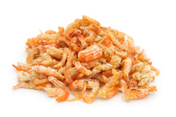 dry shrimp on a white background