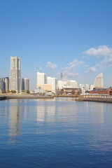 Fototapeta na wymiar View of the Marina in Yokohama Bay side