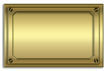 the gold metal plate with screw