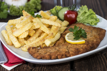 Portion of Schnitzel with Chips