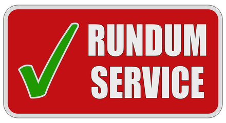 CB-Sticker rot eckig RUNDUM SERVICE
